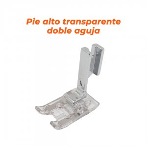 Pie alto transparente doble aguja