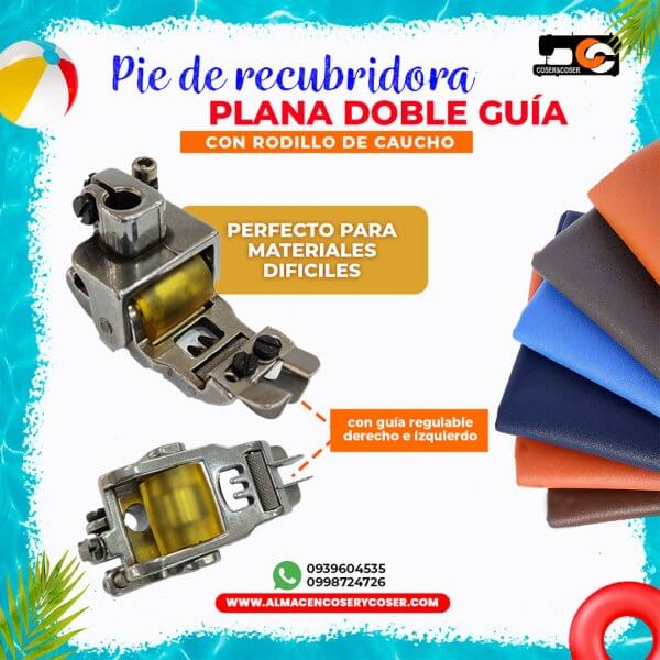 Pie de rodillo con doble guía