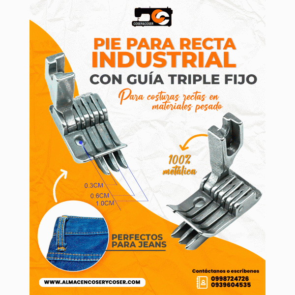 Pie con guía triple