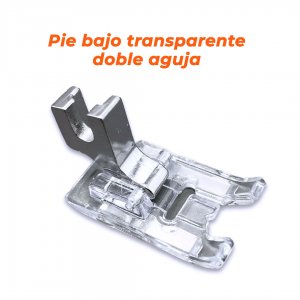 Pie bajo transparente doble aguja