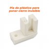 Pie de plástico para poner cierre invisible