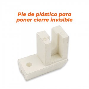 Pie de plástico para poner cierre invisible