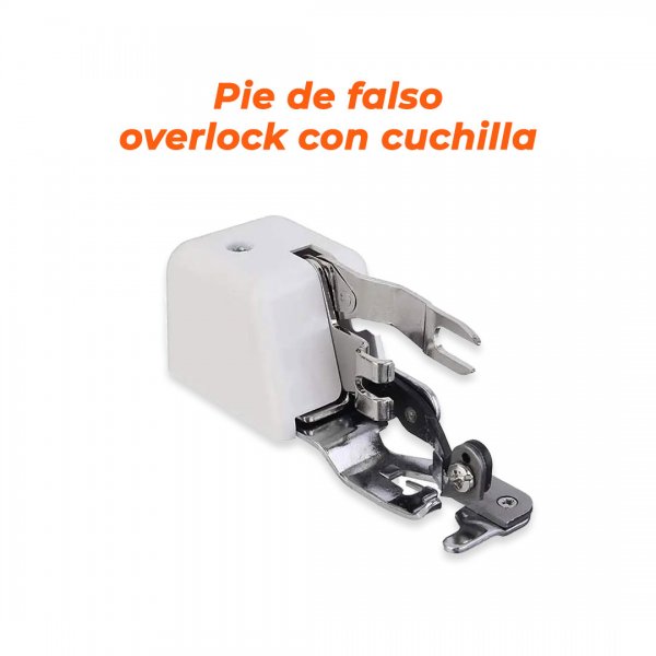 Pie de falso overlock con cuchilla