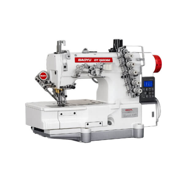Recubridora plana industrial Baoyu GT-550F-01UTD de 5 hilos y 3 agujas